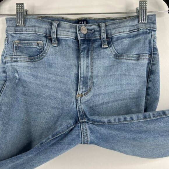 Gap Women's Favorite Jegging Distressed Denim Jeans Size 26 Regular Light Wash - Picture 8 of 11